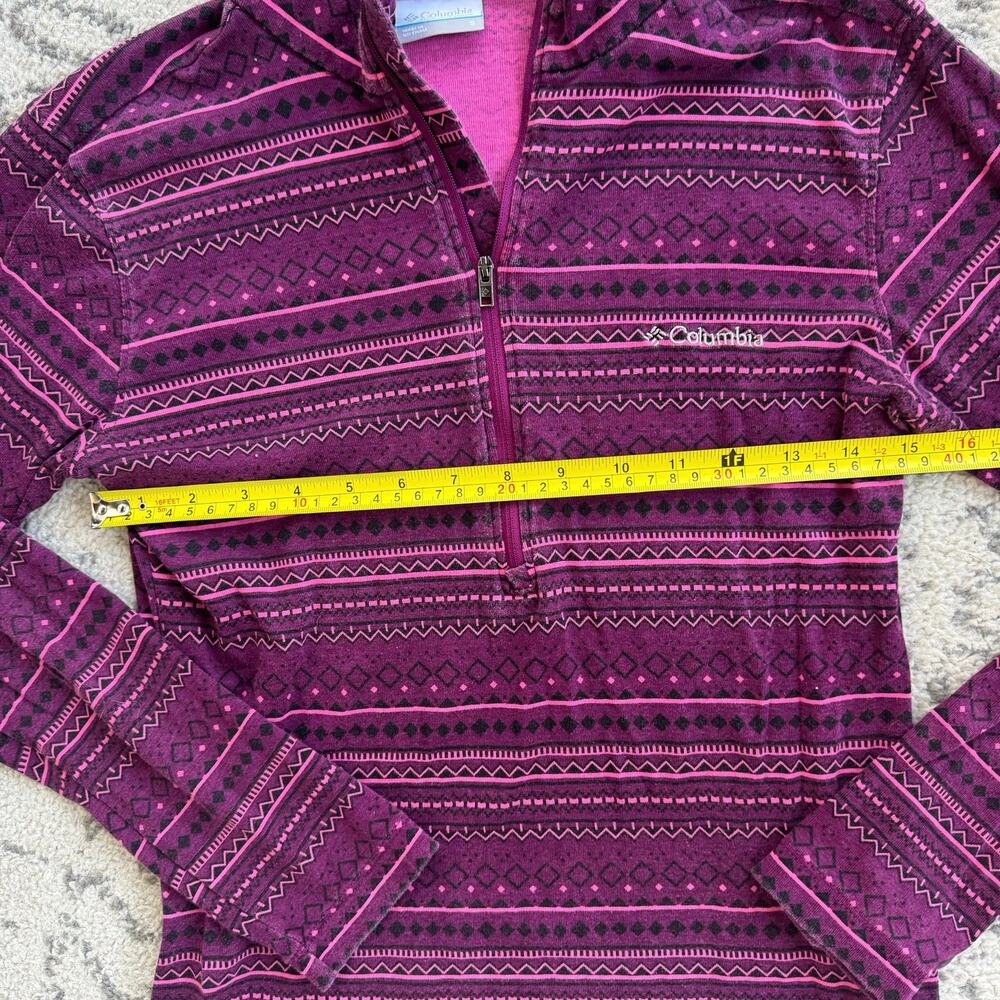 Columbia Purple Aztec Print Half Zip Pullover Sz Small - Picture 4 of 5